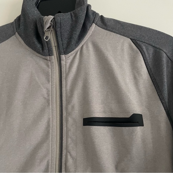 Lululemon Training Jacket Heathered Dark Slate Heathered Mojave Tan 20244 - Picture 6 of 10